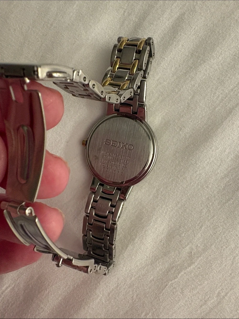 Seiko Two-Tone Silver and Gold Crystal Accent Women’s Solar Watch